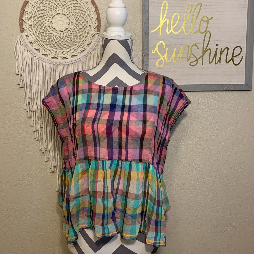 Holding Horses lightweight, plaid shirt. Size Medium